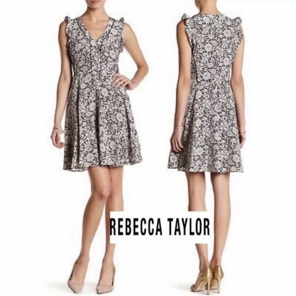 Rebecca Taylor Bohemian floral silk pink & white Dress size 2